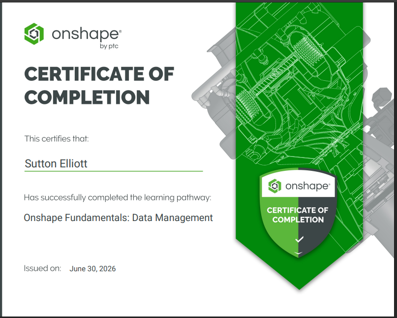 Onshape Fundamentals: Data Management Pathway Certificate