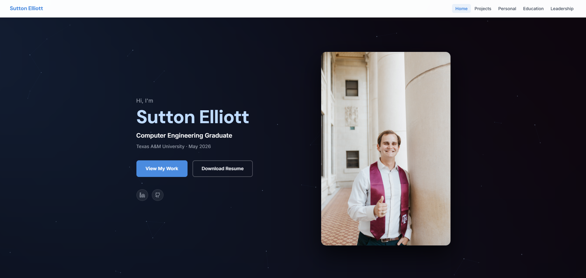 Professional portfolio website screenshot